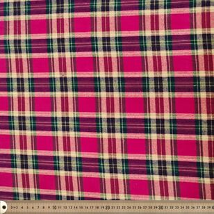 Flannel Checks 145cm Cotton Fabric Multicoloured Green 145 cm