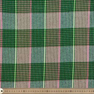 Flannel Checks 145cm Cotton Fabric Pink & Green 145 cm