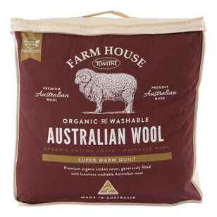 Tontine Farm House Organic Cotton Wash Wool Quilt White