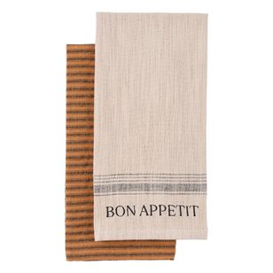 Culinary Co By Manu Bon Appetit Tea Towel 2 Pack Black