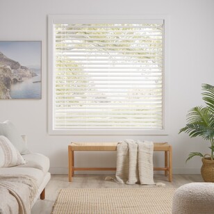 Windowshade 63 mm Faux Wood Venetian Blinds White Textured