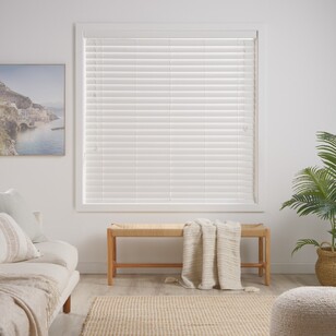 Windowshade 63 mm Faux Wood Venetian Blinds White Textured