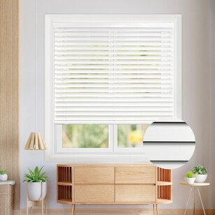 Windowshade 63 mm Faux Wood Venetian Blinds White Textured