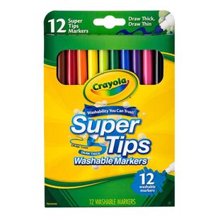 Crayola Super Tip Washable Markers 12 Pack Multicoloured