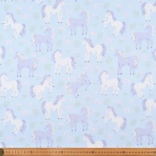 Prancing Ponies 112 cm Cotton Drill Fabric Soft Chambray 112 cm