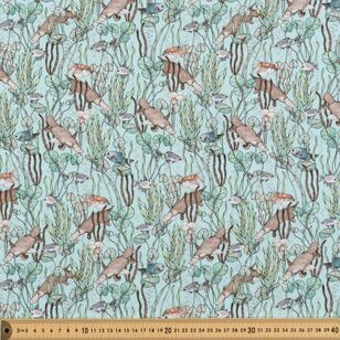 Scenic Route Platypus Creek 112 cm Cotton Fabric Aqua 112 cm