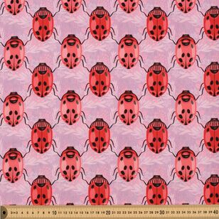 Tara Reed Ladybirds 112 cm Cotton Poplin Fabric Pink 112 cm