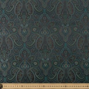 Ornate Paisley 140 cm Brocade Fabric Teal 140 cm