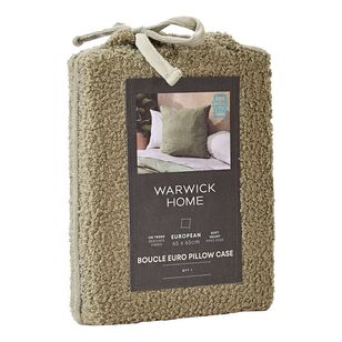 Warwick Home Colorado Boucle Pillowcase Olive European
