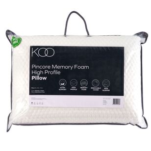 KOO Pincore High Profile Memory Foam Pillow White Standard
