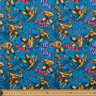 Teenage Mutant Ninja Turtles 148 cm Brushed Fleecey Fabric Blue 148 cm