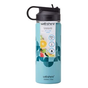 Wiltshire Stainless Steel Drink Bottle Aqua 500 mL