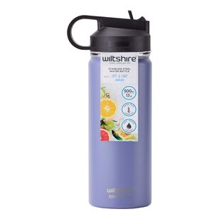 Wiltshire Stainless Steel Drink Bottle Steel Blue 500 mL