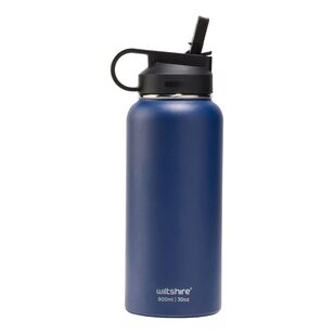 Wiltshire Large Stainless Steel Drink Bottle Navy 900 mL