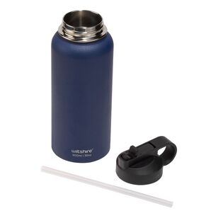 Wiltshire Large Stainless Steel Drink Bottle Navy 900 mL