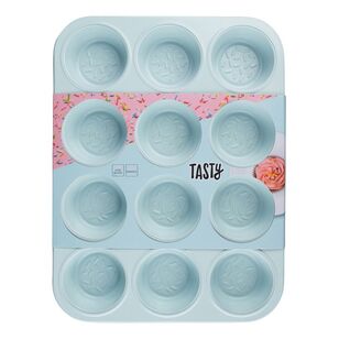 Tasty Muffin Pan Blue & Grey 12 Cup