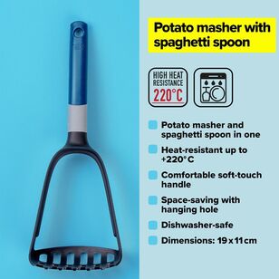 Tasty 2-in-1 Potato Masher and Spaghetti Spoon Blue & Grey