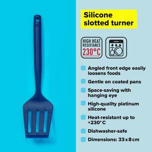 Tasty Silicone Slotted Turner Blue & Grey