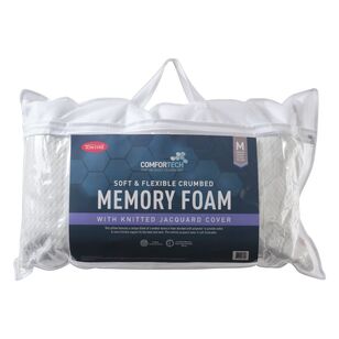 Tontine Comfortech Soft & Flexible Crumbed Memory Foam Standard Pillow White Standard