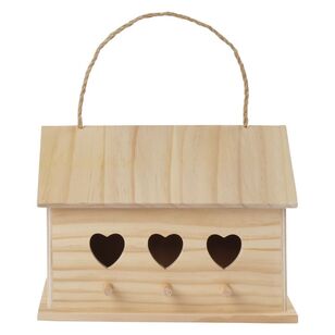Crafters Choice Wood Birdhouse Hearts Natural 21.8 x 11.3 x 16 CM