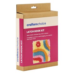 Crafters Choice Latch Hook Retro Swirls Kit Multicoloured