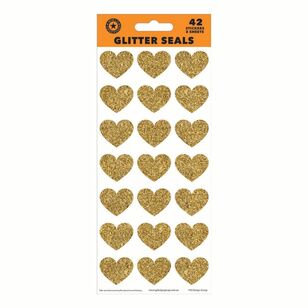 Artwrap Gold Hearts Glitter Sticker Sheet Glitter Hearts,Gld