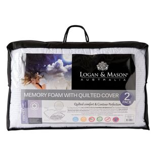 Logan & Mason Memory Foam 2 Pack Pillows White Standard