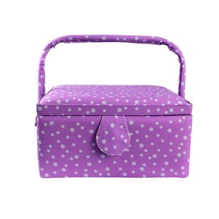 Maria George Rectangle Sewing Basket Lilac Spot