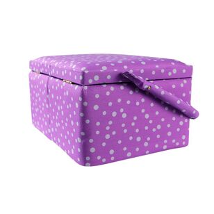 Maria George Rectangle Sewing Basket Lilac Spot