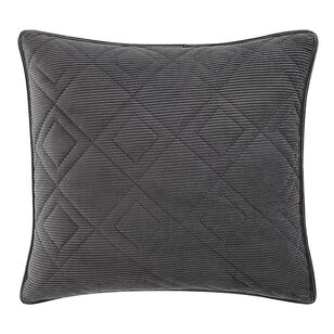 KOO Kasey Velvet Quilted Pillowcase Charcoal European