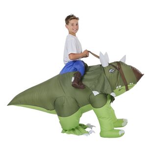 Spartys Inflatable Kids Ride On Dino Triceratops Multicoloured