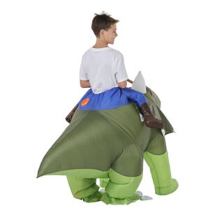 Spartys Inflatable Kids Ride On Dino Triceratops Multicoloured