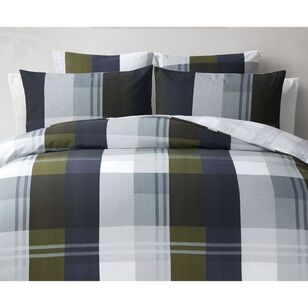 KOO George Cotton Check Quilt Cover Set Black & White