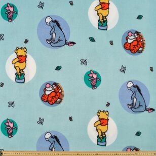 Disney Winnie the Pooh Circle 148 cm Husky Fleece Fabric Blue 148 cm