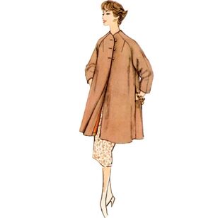 Simplicity S9847 Misses' 1950's Coat Pattern with three length variations White