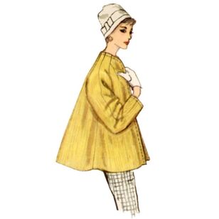 Simplicity S9847 Misses' 1950's Coat Pattern with three length variations White