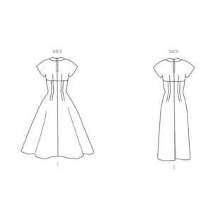 Simplicity S9849 Misses' 1950s Empire Line Dress Pattern White