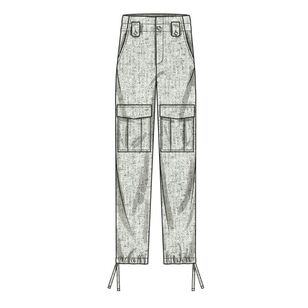 Simplicity S9852 Misses' Elevated Cargo Pants and Belt Pattern White