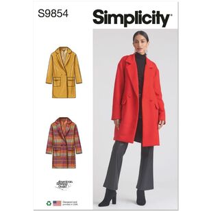 Simplicity S9854 Misses' Lined Coat Pattern for American Sewing Gild White