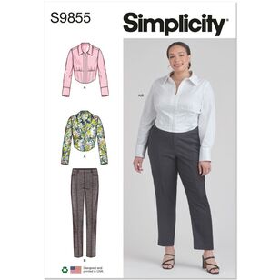 Simplicity S9855 Misses' and Women's Top and Pants Pattern White
