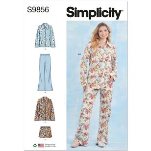Simplicity S9856 Misses' Retro Cut Sleepwear Pattern White XS - XXL