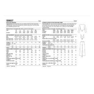 Simplicity S9857 Misses' Knit Loungewear Set Pattern White XS - XXL