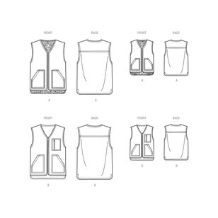 Simplicity S9860 Children's, Teens' and Adults' Lined Vests Pattern for American Sewing Guild White XS - XL