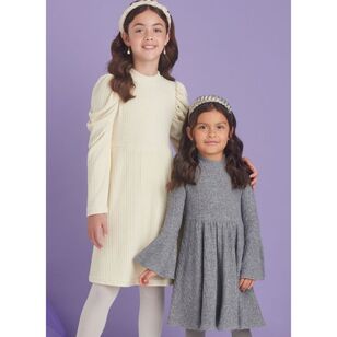 Simplicity S9862 Children's and Girls' Knit Dress Pattern White