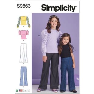 Simplicity S9863 Children's and Girls' Top and Pants Pattern White