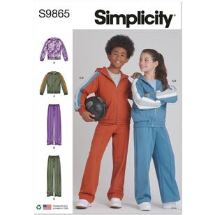 Simplicity S9865 Girls' and Boys' Jacket and Pants Pattern White 7 - 14