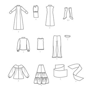 Simplicity S9869 1970s Doll Clothes for 11 1/2 inch Fashion Doll Pattern by Theresa LaQuey White One Size