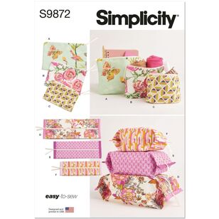 Simplicity S9872 Zipper Cases Pattern White One Size