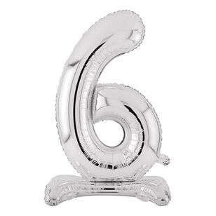 Amscan Large Standing Number 6 Silver