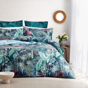 Ombre Home Palm Cove Quilt Cover Set Green